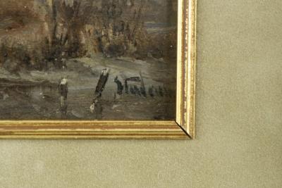 Adolf Stademann Adolf Stademann German 1824 1895 Painting of Figures Skating 