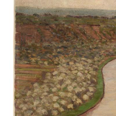 Adolf Zogbaum German 1883 1961 View of Moselle River oil on canvas 