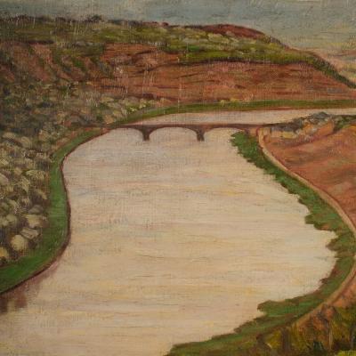Adolf Zogbaum German 1883 1961 View of Moselle River oil on canvas 