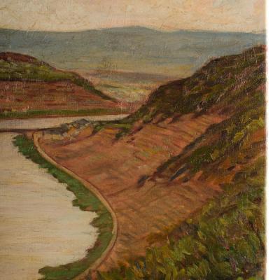 Adolf Zogbaum German 1883 1961 View of Moselle River oil on canvas 