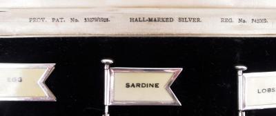 Adolph Scott Set of English Between the Wars Sterling Silver Sandwich Flags 1928