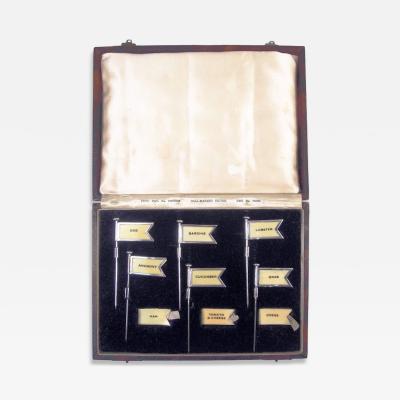 Adolph Scott Set of English Between the Wars Sterling Silver Sandwich Flags 1928