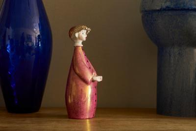 Adorable Italian Luster Glazed Studio Pottery Figurine 1960s