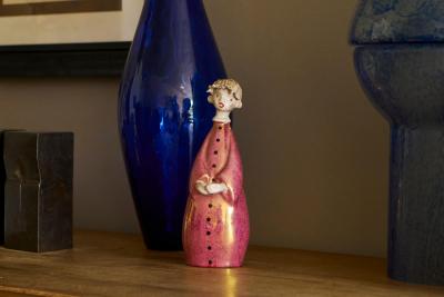 Adorable Italian Luster Glazed Studio Pottery Figurine 1960s