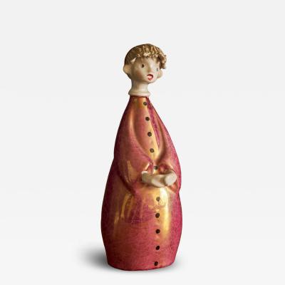 Adorable Italian Luster Glazed Studio Pottery Figurine 1960s