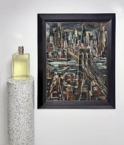 Adriaan Lubbers Brooklyn Bridge from Manhattan Dramatic Light Lower Manhattan Skyline Painting