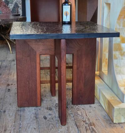Adrian Pearsall 1960s Adrian Pearsall Craft Associates Walnut River Slate Side Table