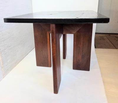 Adrian Pearsall 1960s Adrian Pearsall Craft Associates Walnut River Slate Side Table