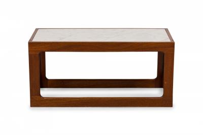 Adrian Pearsall Adrian Pearsall American Mid Century Open Cube Wood and Faux White Marble Coffee