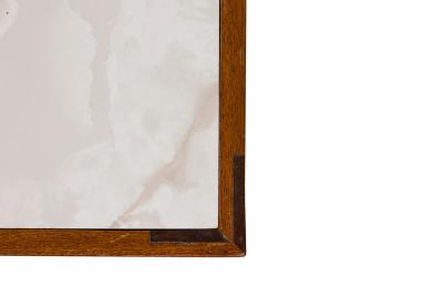 Adrian Pearsall Adrian Pearsall American Mid Century Open Cube Wood and Faux White Marble Coffee
