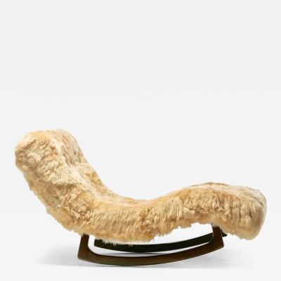 Adrian Pearsall Adrian Pearsall Chaise Lounge Rocker Newly Upholstered in Soft Peruvian Alpaca