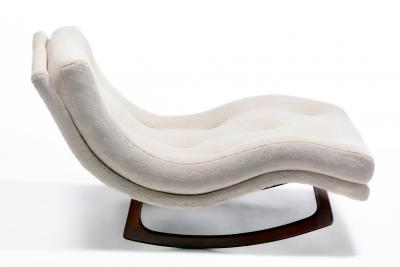 Adrian Pearsall Adrian Pearsall Chaise Lounge Rocker in New Pale Sand Color Faux Shearling