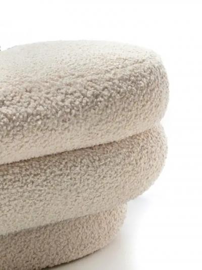 Adrian Pearsall Adrian Pearsall Channeled Post Modern Slipper Chairs in Ivory White Boucl 