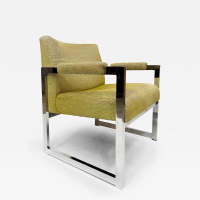 Adrian Pearsall Adrian Pearsall Comfort Designs Chrome Flat Bar Armchairs 1970s USA Pair