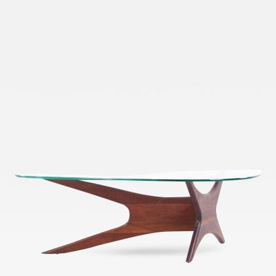 Adrian Pearsall Adrian Pearsall Mid Century Jacks Walnut and Glass Biomorphic Coffee Table