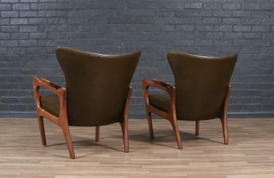 Adrian Pearsall Adrian Pearsall Model 2291 C Leather Wingback Chairs for Craft Associates