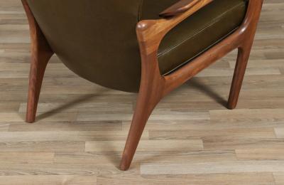 Adrian Pearsall Adrian Pearsall Model 2291 C Leather Wingback Chairs for Craft Associates