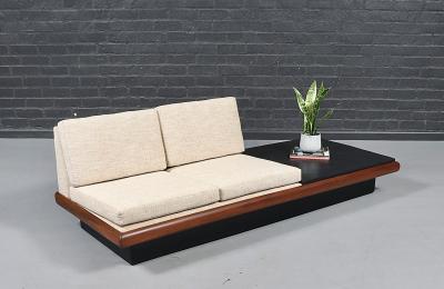 Adrian Pearsall Adrian Pearsall Platform Sofa w Slate Stone Side Table for Craft Associates