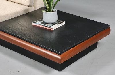 Adrian Pearsall Adrian Pearsall Platform Sofa w Slate Stone Side Table for Craft Associates