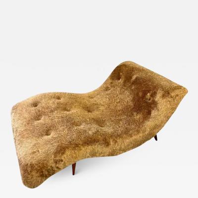 Adrian Pearsall Adrian Pearsall Style 1970s Wave Lounge Chair in a Fun Faux Fur Mid Century