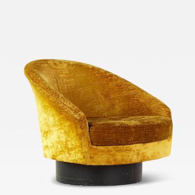 Adrian Pearsall Adrian Pearsall Style Mid Century Gold Swivel Lounge Chair