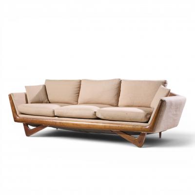 Adrian Pearsall Adrian Pearsall Style Mid Century Walnut Gondola Sofa