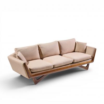 Adrian Pearsall Adrian Pearsall Style Mid Century Walnut Gondola Sofa