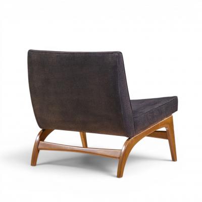 Adrian Pearsall Adrian Pearsall Style Mid Century Walnut Slipper Chairs Pair