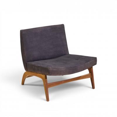 Adrian Pearsall Adrian Pearsall Style Mid Century Walnut Slipper Chairs Pair