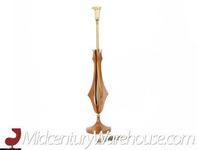 Adrian Pearsall Adrian Pearsall Style Mid Century Walnut and Brass Table Lamp