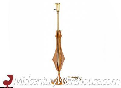 Adrian Pearsall Adrian Pearsall Style Mid Century Walnut and Brass Table Lamp