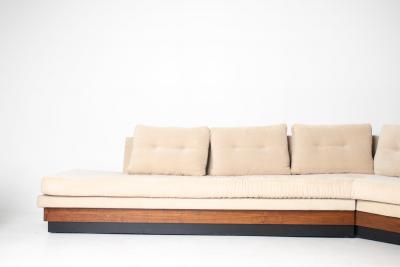 Adrian Pearsall Adrian Pearsall Walnut Platform Sectional Sofa with Integrated Corner Table