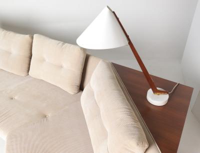 Adrian Pearsall Adrian Pearsall Walnut Platform Sectional Sofa with Integrated Corner Table