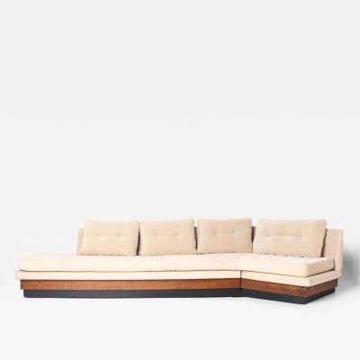 Adrian Pearsall Adrian Pearsall Walnut Platform Sectional Sofa with Integrated Corner Table