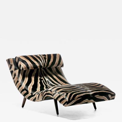 Adrian Pearsall Adrian Pearsall Wave Chaise in Zebra Print Cowhide Upholstery