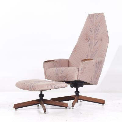 Adrian Pearsall Adrian Pearsall for Craft Associates 2174C MCM Walnut Lounge Chair with Ottoman