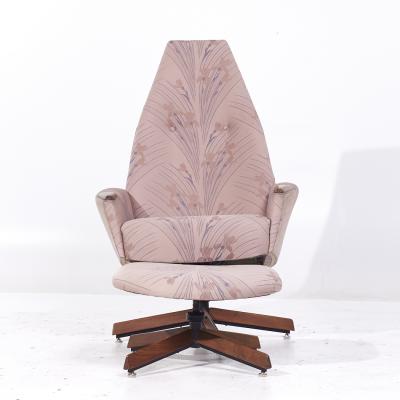 Adrian Pearsall Adrian Pearsall for Craft Associates 2174C MCM Walnut Lounge Chair with Ottoman