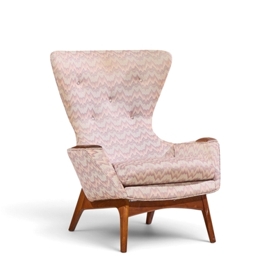 Adrian Pearsall Adrian Pearsall for Craft Associates 2231 C Walnut Wingback Lounge Chairs Pair