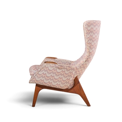 Adrian Pearsall Adrian Pearsall for Craft Associates 2231 C Walnut Wingback Lounge Chairs Pair