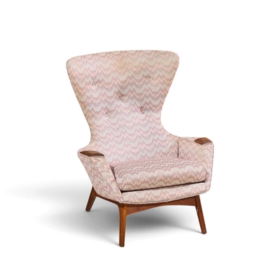Adrian Pearsall Adrian Pearsall for Craft Associates 2231 C Walnut Wingback Lounge Chairs Pair