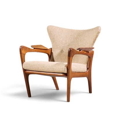 Adrian Pearsall Adrian Pearsall for Craft Associates 2291 C Mid Century Lounge Chairs Pair
