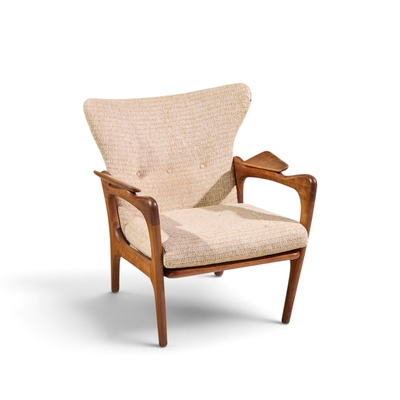 Adrian Pearsall Adrian Pearsall for Craft Associates 2291 C Mid Century Lounge Chairs Pair