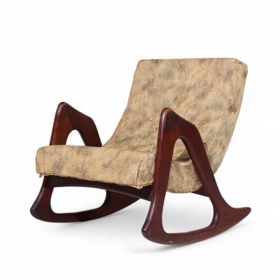 Adrian Pearsall Adrian Pearsall for Craft Associates 812 CR Walnut Rocking Lounge Chair
