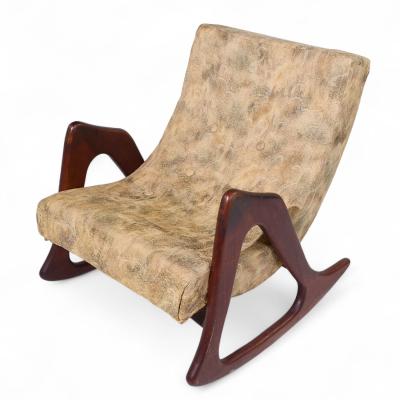 Adrian Pearsall Adrian Pearsall for Craft Associates 812 CR Walnut Rocking Lounge Chair