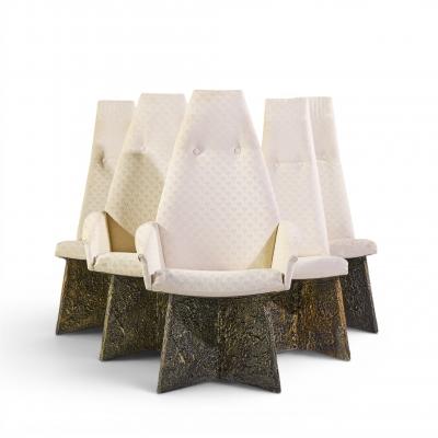 Adrian Pearsall Adrian Pearsall for Craft Associates Brutalist Dining Chairs Set of 6