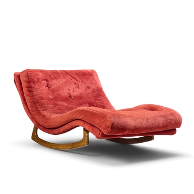 Adrian Pearsall Adrian Pearsall for Craft Associates Mid Century Rocking Chaise Lounge Chair