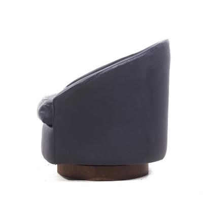 Adrian Pearsall Adrian Pearsall for Craft Associates Mid Century Walnut Base Swivel Lounge Chair