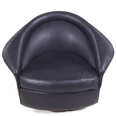 Adrian Pearsall Adrian Pearsall for Craft Associates Mid Century Walnut Base Swivel Lounge Chair