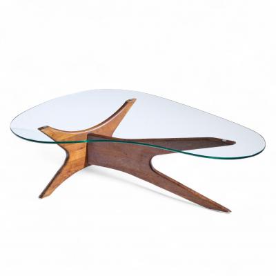 Adrian Pearsall Adrian Pearsall for Craft Associates Mid Century Walnut Jacks Coffee Table