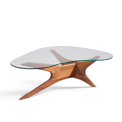 Adrian Pearsall Adrian Pearsall for Craft Associates Mid Century Walnut Jacks Coffee Table